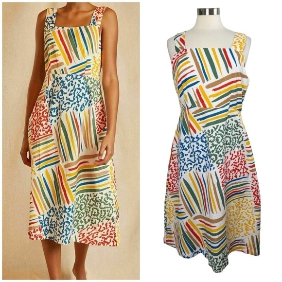LOUCHE LONDON NWT Zion Painted Multi Patchwork Dress size 8 - Picture 1 of 12